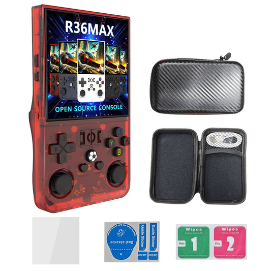 R36MAX Handheld Retro Game Console - 4.0 IPS Screen Open Source Linux 4000mAh Battery 30+ Emulators(red)"