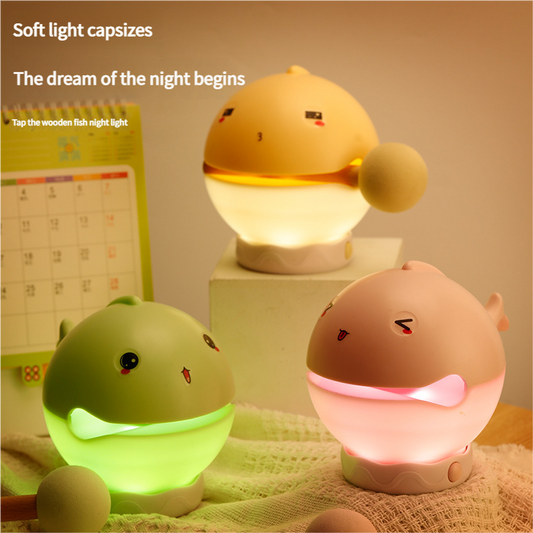 Portable rechargeable tapping control night light- 3-Level Dimmable Bedside Lamp(green)