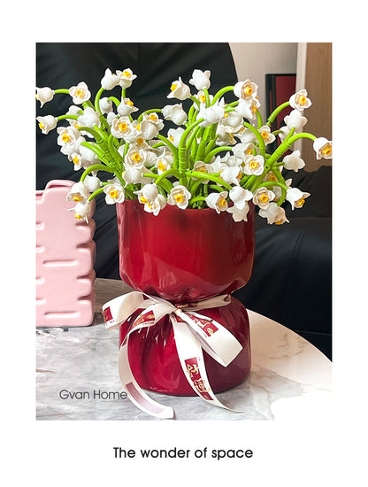 Artisan Handcrafted Ceramic Vase - Minimalist Home Decor with Stable Base(Paintings)