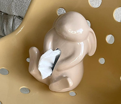 Artisan Ceramic Tissue Box Holder - Medium-High Fired Home Decor Organizer(silvery)