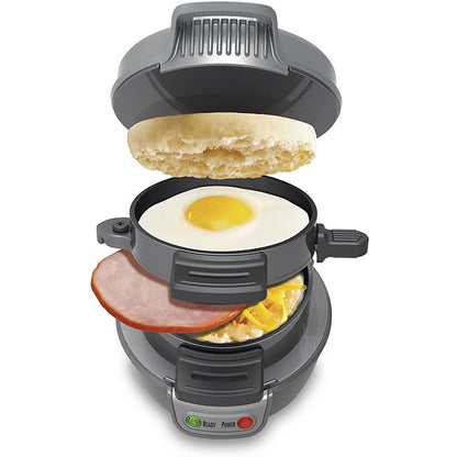Quick & Easy Multi-Layer Sandwich & Burger Maker with Egg Cooker Plate(Silver gray)