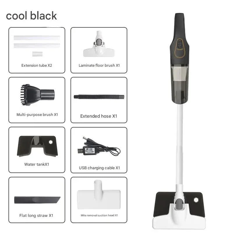 Cordless 2-in-1 Handheld & Stick Vacuum Cleaner with Detachable Water Tank & Dust Mite Remover(black) - Mekamart Australia