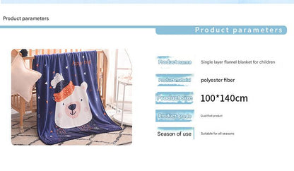 Ultra-Soft Kids Plush Fleece Blanket - Cozy Cartoon Animal Throw for All Seasons (Bear)