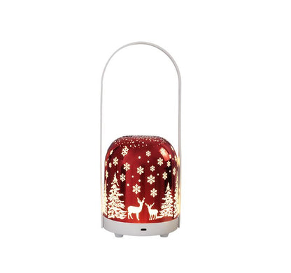 Portable Christmas LED Lantern - Dimmable, 3 Color Temps, 5200mAh Battery & Memory Function(red)