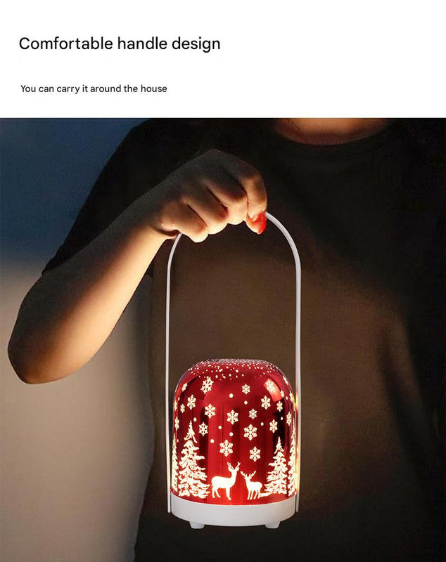 Portable Christmas LED Lantern - Dimmable, 3 Color Temps, 5200mAh Battery & Memory Function(red)