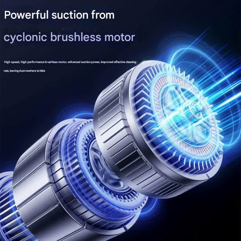 Multi-Function Cordless Handheld Vacuum Cleaner & Blower - Powerful Brushless Motor with Digital Display(Black and gray)