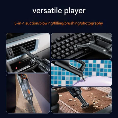 Multi-Function Cordless Handheld Vacuum Cleaner & Blower - Powerful Brushless Motor with Digital Display(Gray Orange)