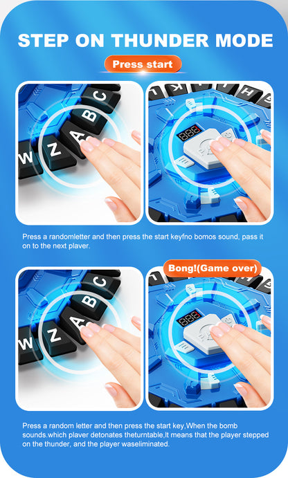 2pc Electronic Alphabet Categories Game - Fast-Paced Word Challenge for Family Fun(blue)