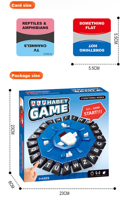 2pc Electronic Alphabet Categories Game - Fast-Paced Word Challenge for Family Fun(blue)