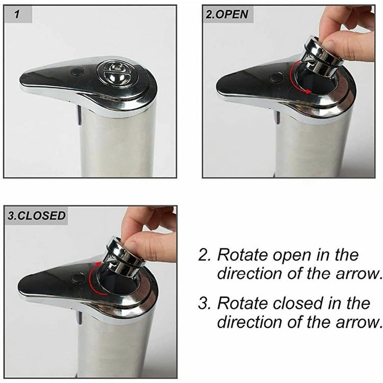 Touchless Automatic Soap Dispenser - Stainless Steel, Adjustable Volume, Infrared Sensor for Kitchen & Bathroom(Silver)