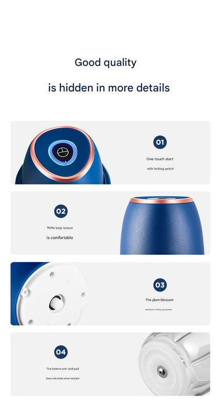 Electric Mini Garlic Chopper with Glass Bowl - USB Rechargeable, 6 Blades, Large Capacity(white)