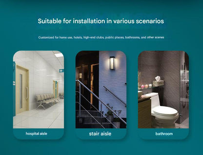 2pc Heavy-Duty Anti-Slip Safety Grab Bar with Luminous Rings - Stainless Steel Core Bathroom Handrail(yellow 30cm)