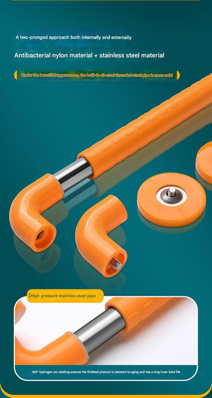 2pc Heavy-Duty Anti-Slip Safety Grab Bar with Luminous Rings - Stainless Steel Core Bathroom Handrail(yellow 30cm)