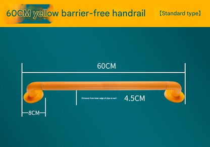 2pc Heavy-Duty Anti-Slip Safety Grab Bar with Luminous Rings - Stainless Steel Core Bathroom Handrail(yellow 60cm)