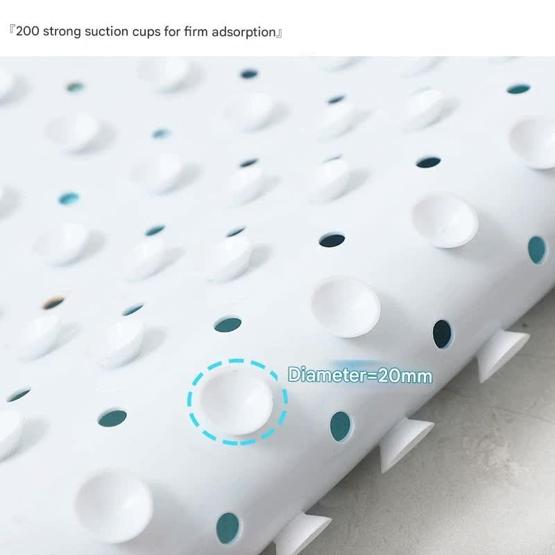 Non-Slip PVC Bath & Shower Mat with Suction Cups and Drainage Holes - Cartoon Ocean Theme(Black Whale)