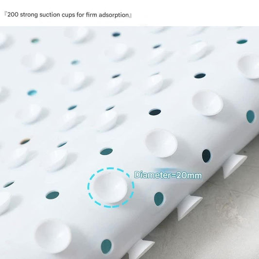 Non-Slip PVC Bath & Shower Mat with Suction Cups and Drainage Holes - Cartoon Ocean Theme(Black Whale)