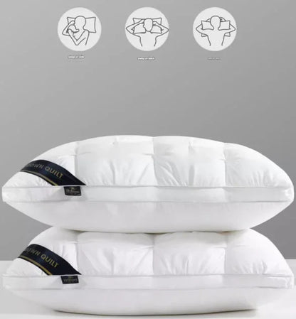 White Luxury Adjustable Bed Pillow Set (2-Pack) - Hotel Quality Down Alternative for Ultimate Neck Support & Comfort - Mekamart Australia