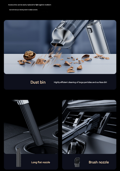 Silver and Purple 4-in-1 Cordless Handheld Vacuum Cleaner - Powerful 16KPa Suction with Brushless Motor, Blower & Air Pump