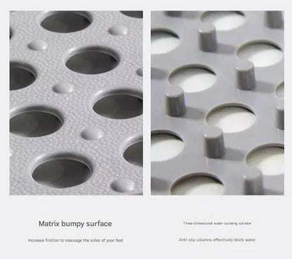 Green And Pink DIY Interlocking Non-Slip Floor Tiles - 18-Pack PVC Drainage Mat for Shower & Bathroom Safety