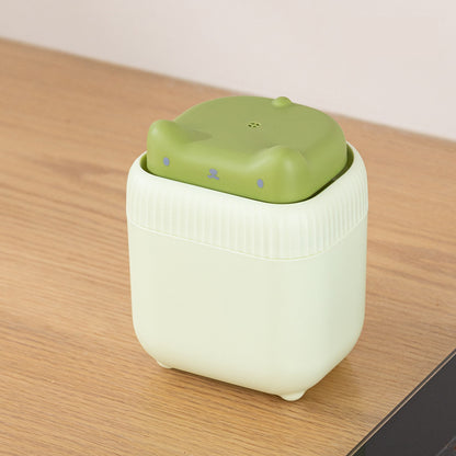 2 Pcs Green Cute Cat Press-to-Dispense Soap Pump & Sponge Caddy for Kitchen Sink