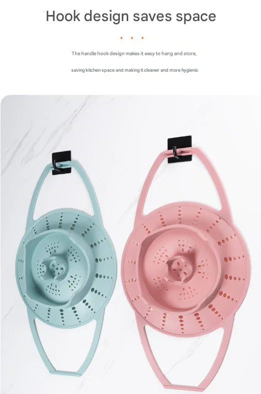 Small Pink Flexible Silicone Steamer Basket with Heat-Resistant Handles - Food-Grade Vegetable Steamer Insert for Pots & Pans