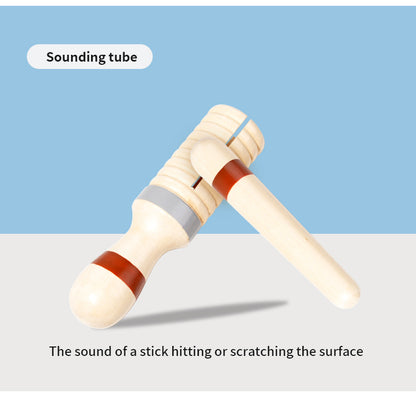 Wooden Musical Instrument Set for Toddlers - 6 Piece Montessori Percussion Toy Kit for Early Learning