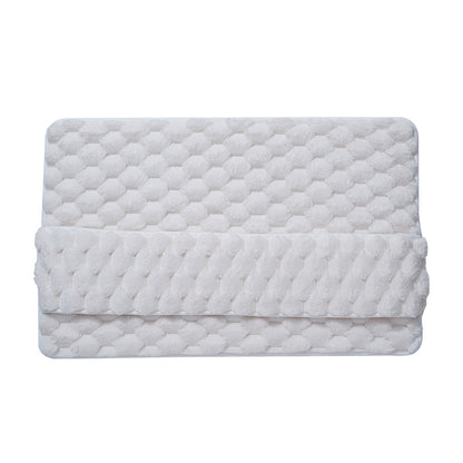 Luxury Plush Memory Foam Bath Mat with Foot Drying Panel - Super Absorbent & Non-Slip Bathroom Rug(Checkered beige)