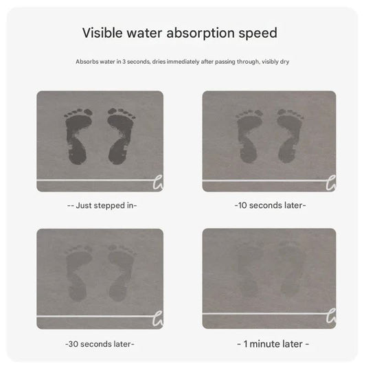 Super Absorbent Quick-Dry Diatomite Bath Mat - Non-Slip Suede Finish Bathroom Floor Mat(Feather Navy Blue)