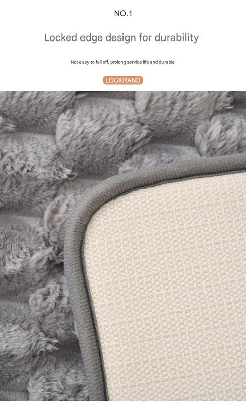 Plush Cobblestone Memory Foam Bath Mat - Super Absorbent, Non-Slip & Machine Washable(Gray 50*80㎝)