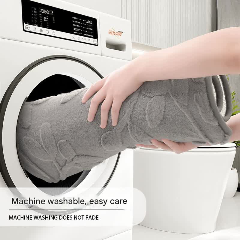 Plush Embossed Leaf Bath Mat - Ultra Soft, Absorbent & Non-Slip Bathroom Rug(White 50*80㎝)