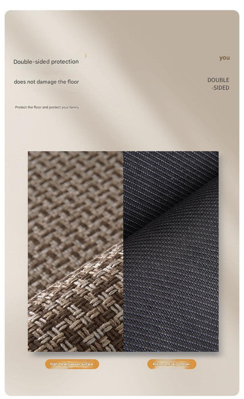 Absorbent & Dirt-Resistant Woven Kitchen Mat - Non-Slip Runner Rug for Home(Interlocking Gray)