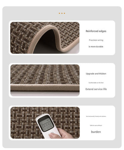 Absorbent & Dirt-Resistant Woven Kitchen Mat - Non-Slip Runner Rug for Home(Interlocking Gray)