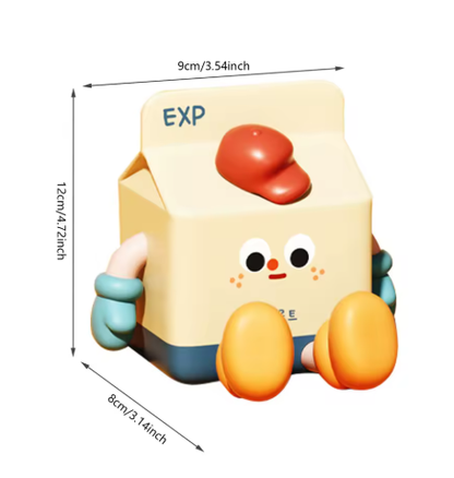 Adorable Milk Carton LED Night Light - USB Rechargeable Silicone Lamp with Tap Control, Timer & 3 Brightness Levels