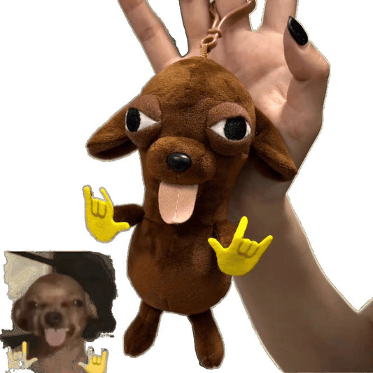 Abstract Chihuahua Plush Keychain - "Evil" Chihuahua Doll Backpack Charm, Collectible Gift for Friends 18x10x5cm