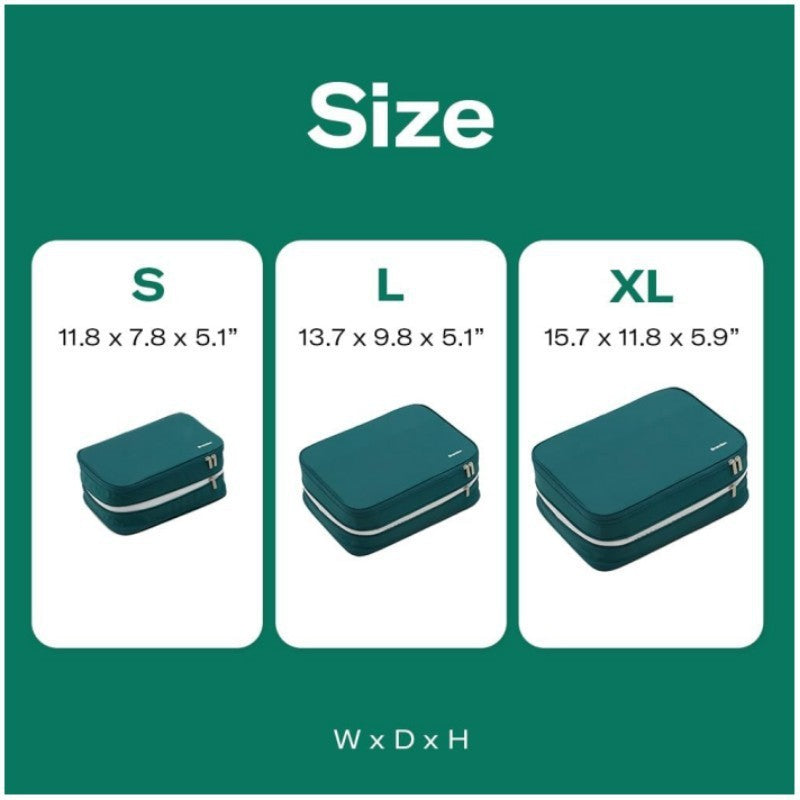 S Black Durable & Expandable Travel Packing Cube - Tear-Resistant & Water-Repellent Clothing Organizer with Double Zippers