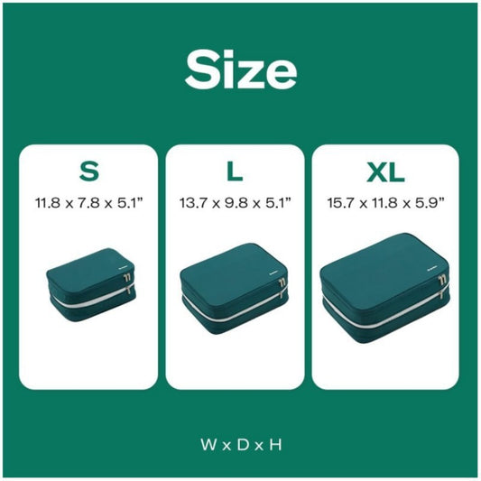 S Black Durable & Expandable Travel Packing Cube - Tear-Resistant & Water-Repellent Clothing Organizer with Double Zippers