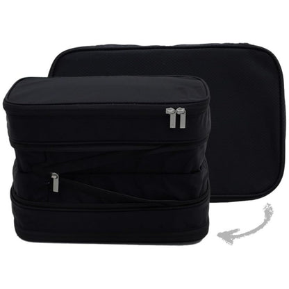 L Black Durable & Expandable Travel Packing Cube - Tear-Resistant & Water-Repellent Clothing Organizer with Double Zippers