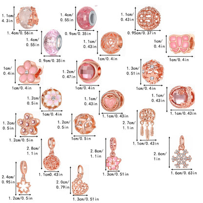 Christmas Advent Calendar DIY Charm Bracelet Kit Rose Gold Jewellery Making Blind Box Gift Set for Girls and Teens