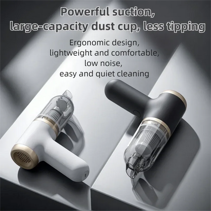 White Portable 2-in-1 Cordless Vacuum Duster Kit with 2 Attachments