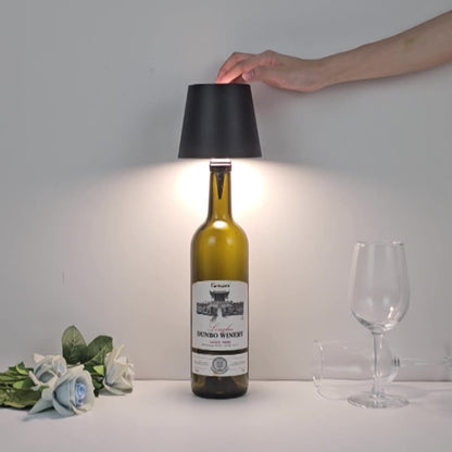 White Cordless Tri-Color Wine Bottle LED Lamp