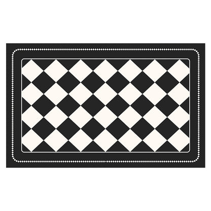 Black Checkered Design Loofah Texture Shower Mat (40x60cm) - Non-Slip PVC Bathroom Floor Mat, Quick-Draining, Anti-Mould & Massage Pad
