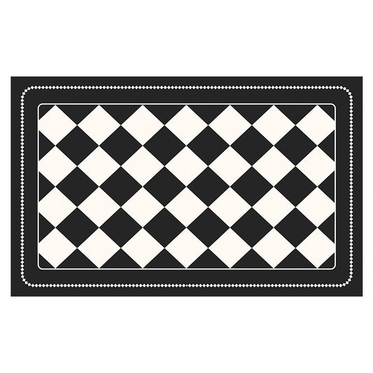 Black Checkered Design Loofah Texture Shower Mat (40x60cm) - Non-Slip PVC Bathroom Floor Mat, Quick-Draining, Anti-Mould & Massage Pad