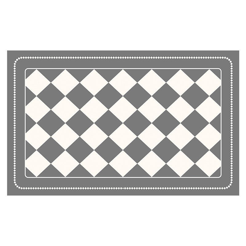 Grey Checkered Design Loofah Texture Shower Mat (40x60cm) - Non-Slip PVC Bathroom Floor Mat, Quick-Draining, Anti-Mould & Massage Pad