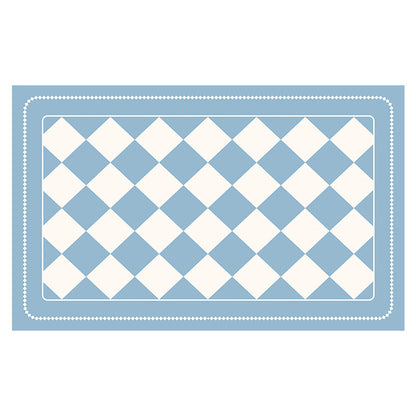 Light Blue Checkered Design Loofah Texture Shower Mat (40x60cm) - Non-Slip PVC Bathroom Floor Mat, Quick-Draining, Anti-Mould & Massage Pad
