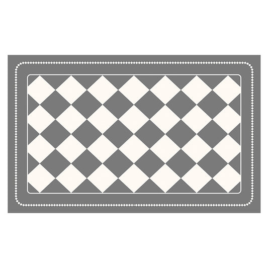 Grey Checkered Design Loofah Texture Shower Mat (40x80cm) - Non-Slip PVC Bathroom Floor Mat, Quick-Draining, Anti-Mould & Massage Pad