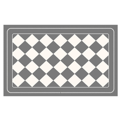 Grey Checkered Design Loofah Texture Shower Mat (44x75cm) - Non-Slip PVC Bathroom Floor Mat, Quick-Draining, Anti-Mould & Massage Pad