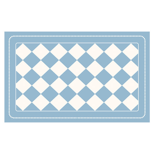Light Blue Checkered Design Loofah Texture Shower Mat (50x80cm) - Non-Slip PVC Bathroom Floor Mat, Quick-Draining, Anti-Mould & Massage Pad