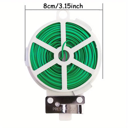 4-Rolls 100M Multifunctional Plastic Steel Twist Tie with Cutter - Sturdy Reusable Plant Support & Climbing Vine Tie