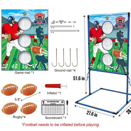 Outdoor/Indoor Portable Rugby Toss Game Set - Football Target Frame &  Rugby Toss Activity Toy, Durable & Easy Assembly Sports Equipment