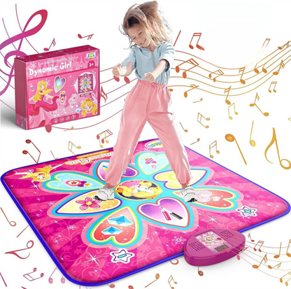 Purple Wireless Kids Electronic Princess Dance Mat & Music Playmat(90x90CM) - 7 Modes Foot Game Pad Toy with Digital Score Display